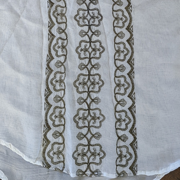 Lucky Brand, Ivory and Gold Bohemian Top, M - Picture 3 of 6